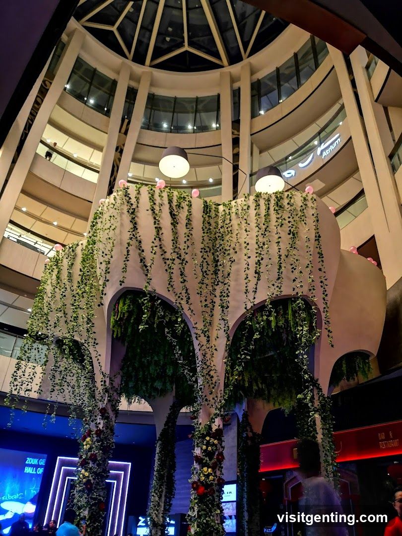 Interior of multi-level shopping mall
