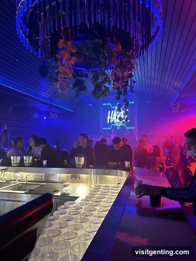 Bar Interior with Neon Signage