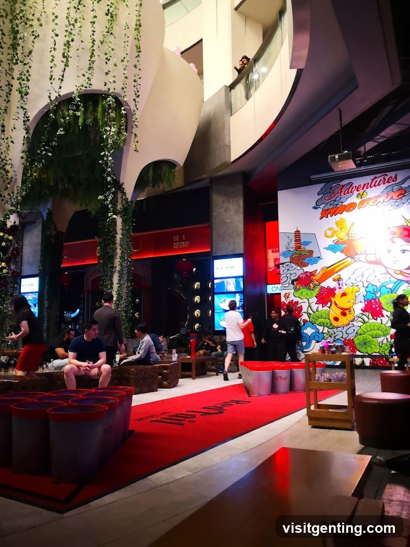 Interior of a multi-level commercial space