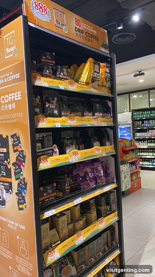 Coffee Display Shelf in Retail Store