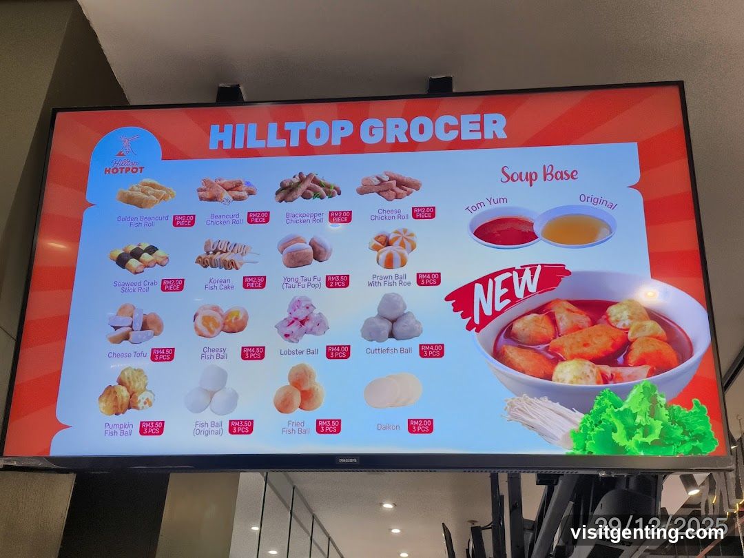 Hilltop Grocer Hotpot Menu