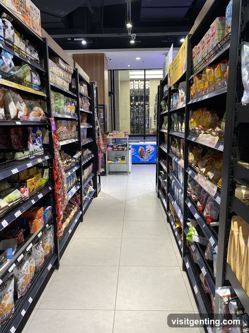 Supermarket aisle interior