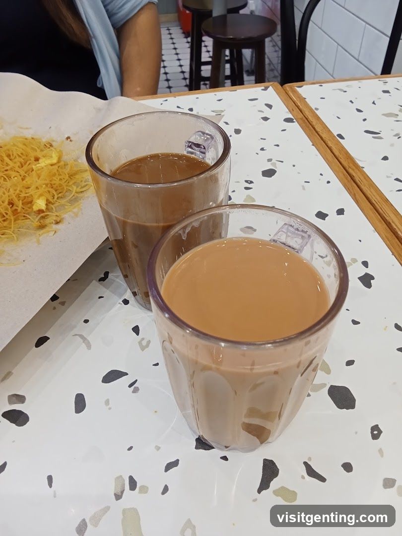 Tabletop with beverages and food
