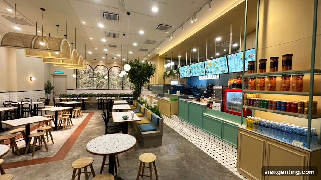 Interior of a modern café or food court