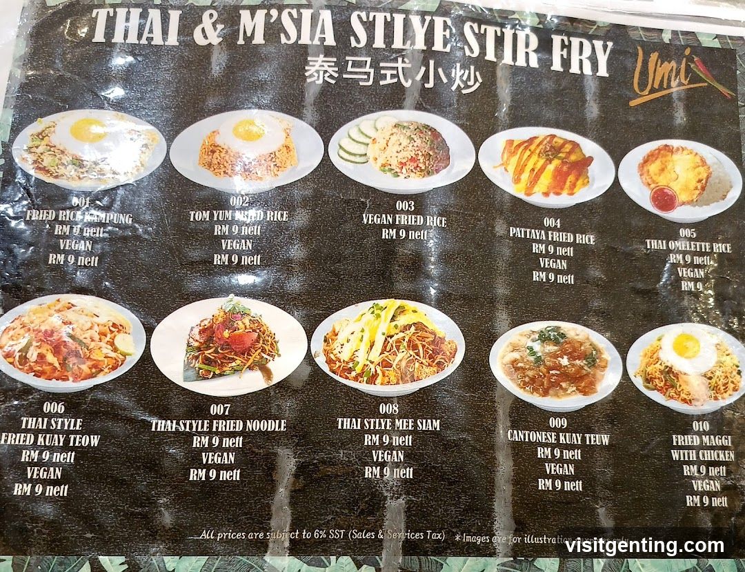 Thai & M'Sia Style Stir Fry Menu