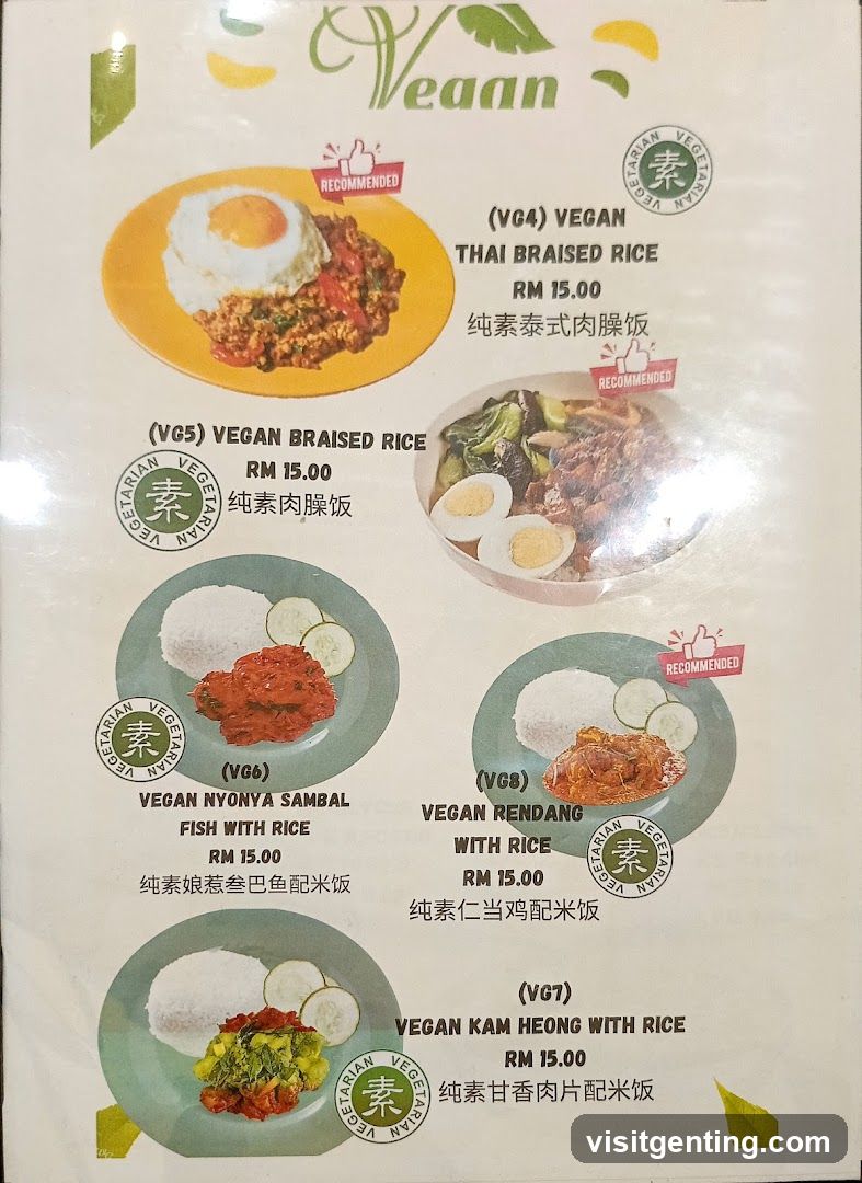 Vegan Menu