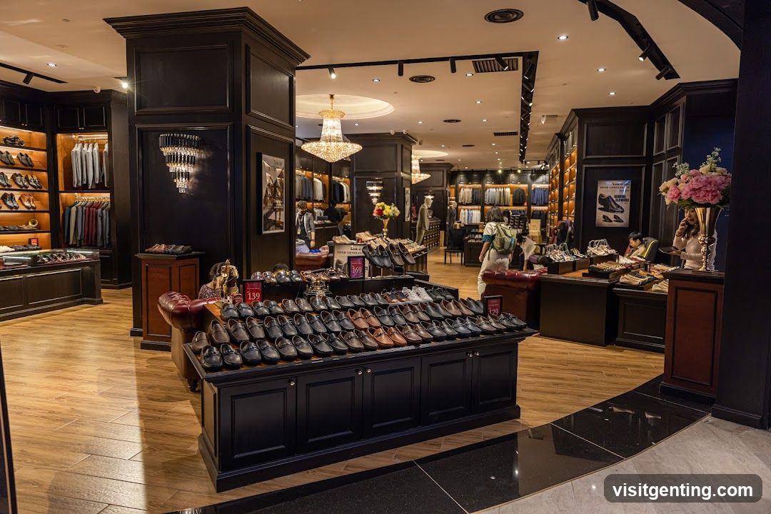 Interior of a luxury footwear and apparel store