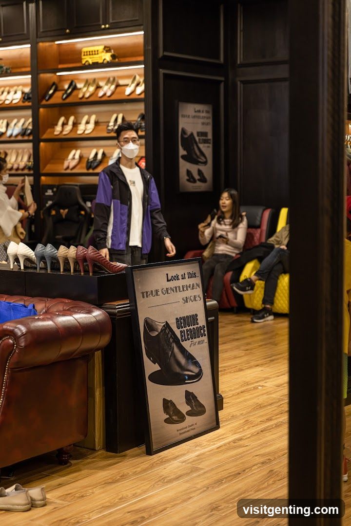 Interior of shoe store