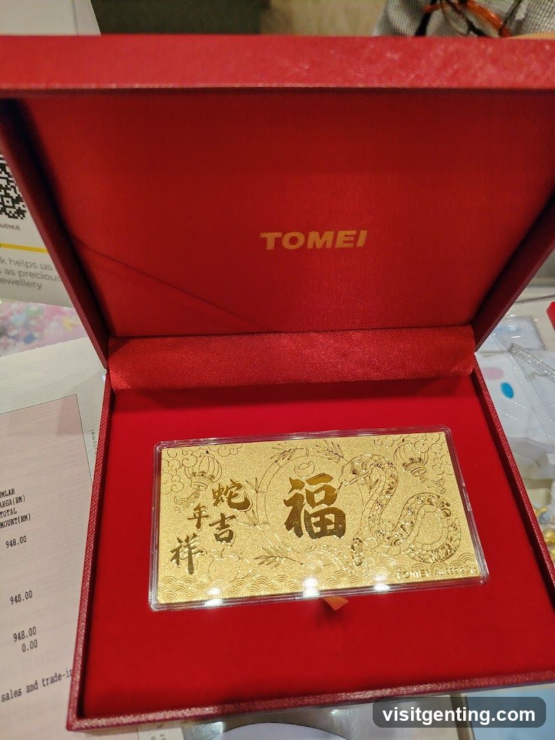 TOMEI Gold Bar in Red Box