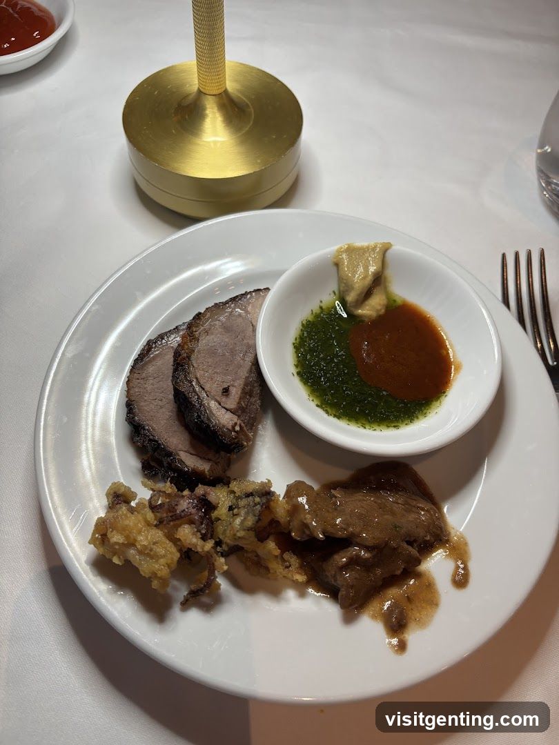 Dinner Plate with Meat and Sauces