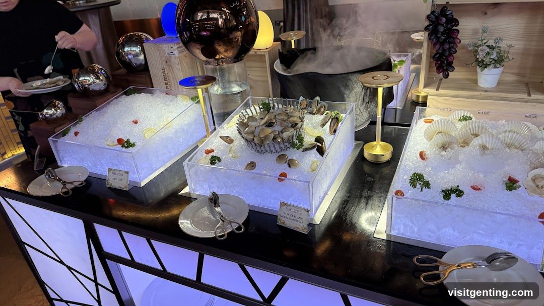 Seafood buffet display