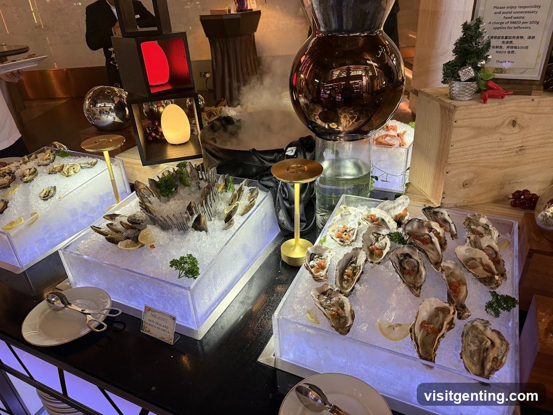 Seafood buffet display