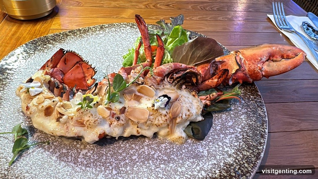 Lobster dish on textured plate