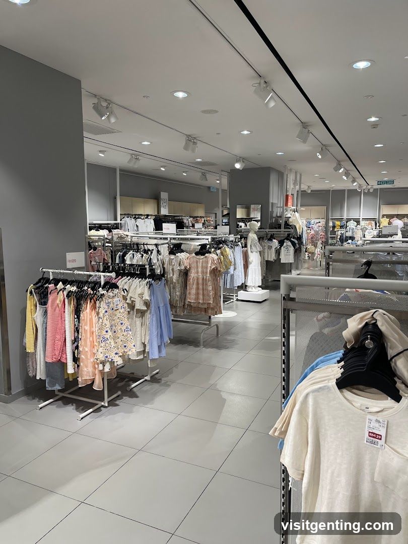 Interior of clothing store