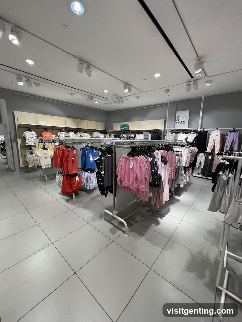 Interior of clothing store
