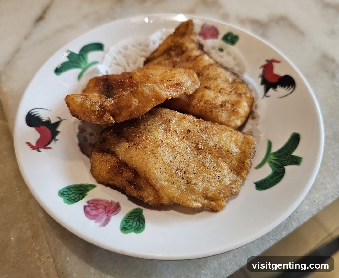Fried Fish on Decorated Plate