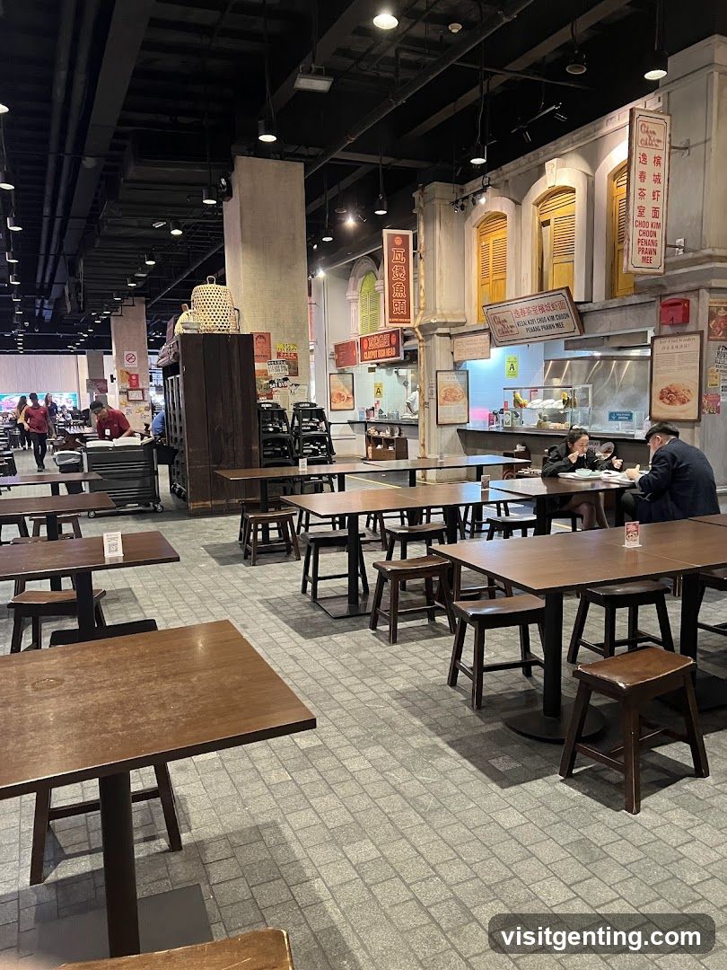 Interior of a food court