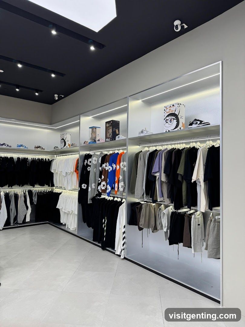 Interior of clothing store