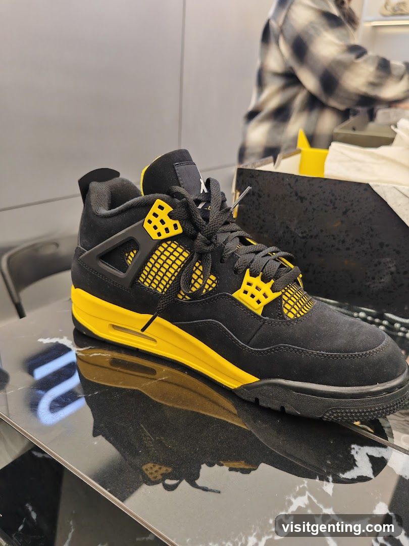 Black and Yellow Sneaker Display
