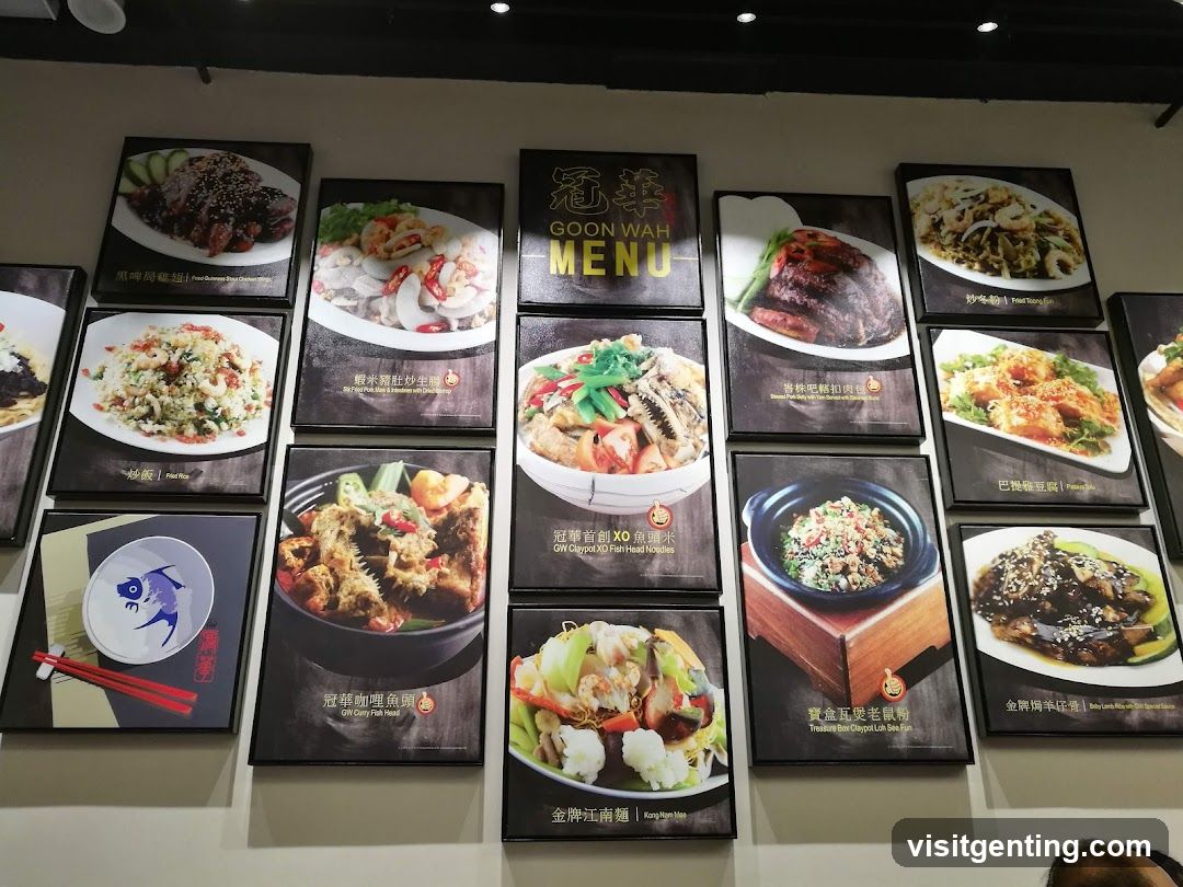 Goon Wah Menu Display