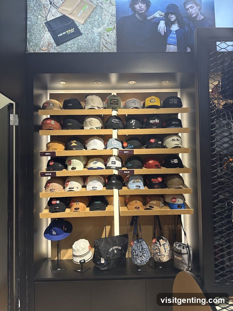 Retail Display of Caps and Accessories