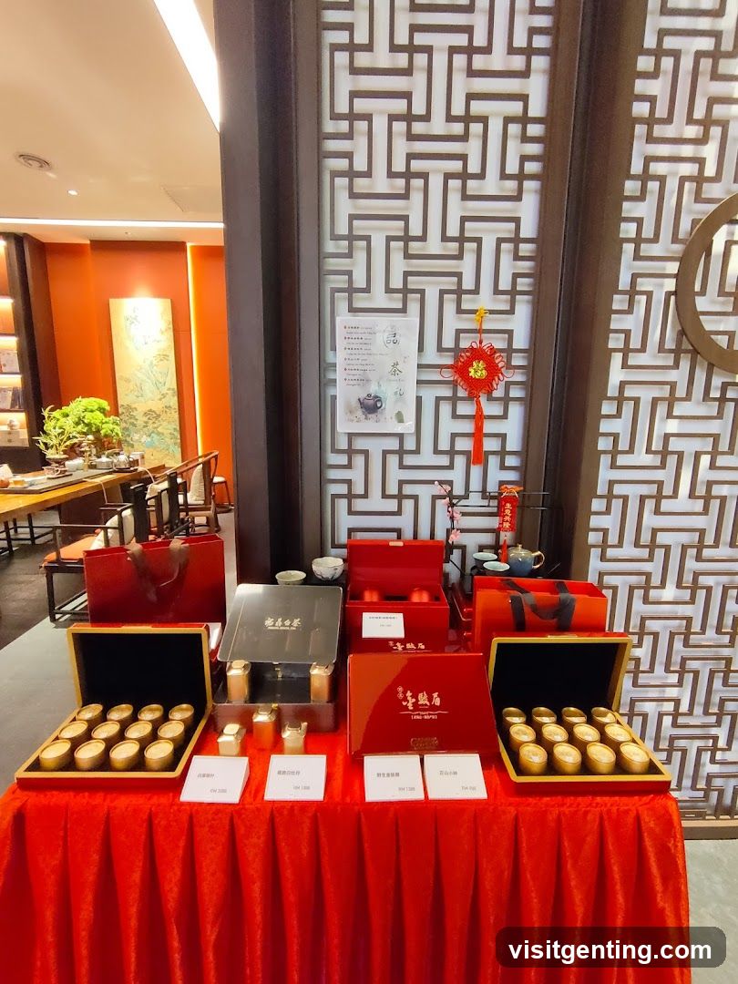 Interior Display Table with Tea Products