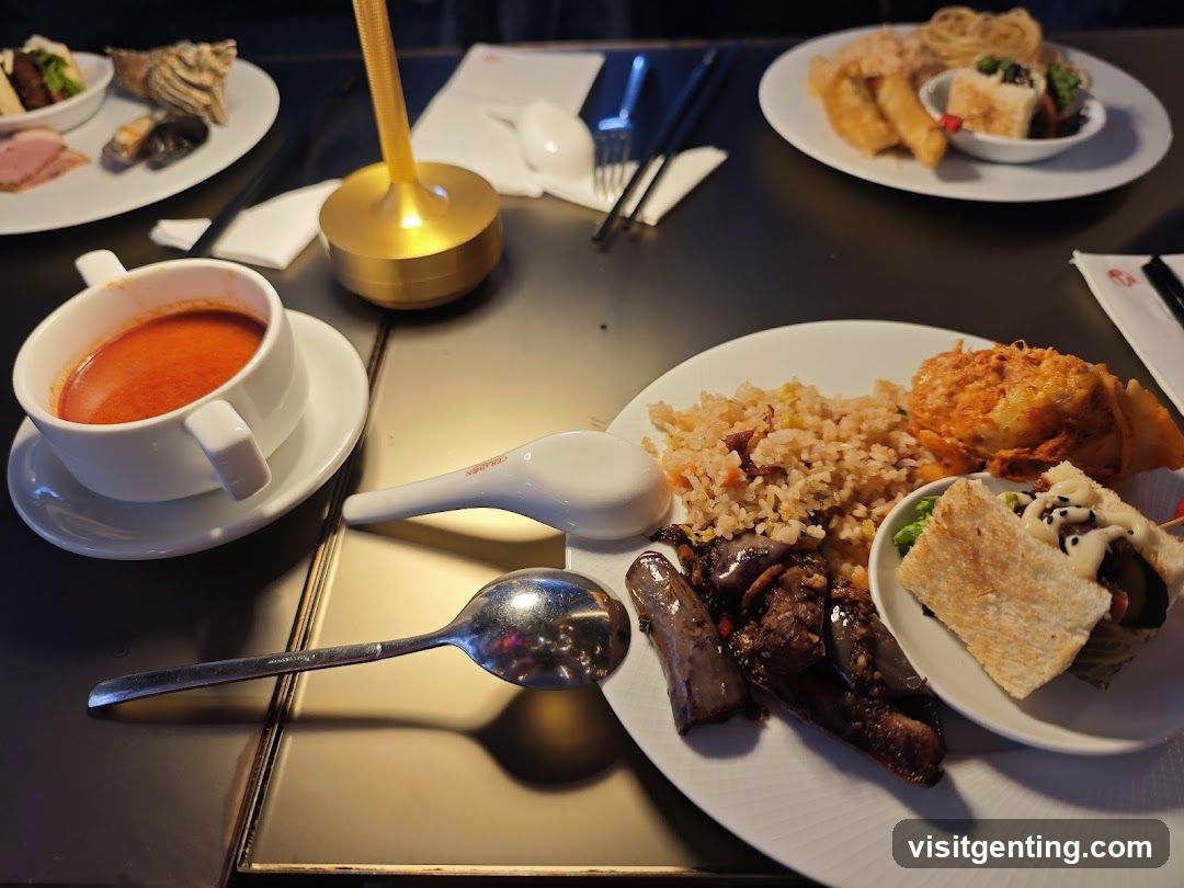 Dining Table with Food and Utensils