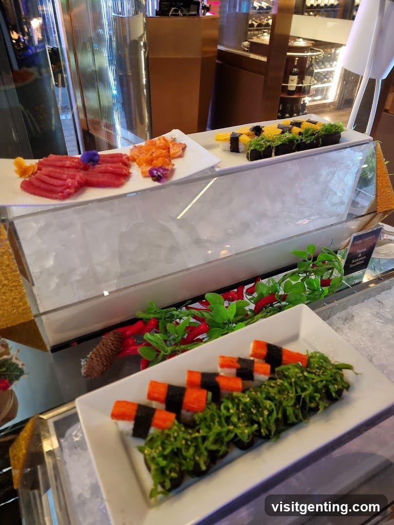 Sushi Display in Restaurant Interior
