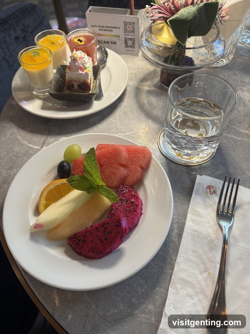 Table Setting with Fruit Plate and Desserts