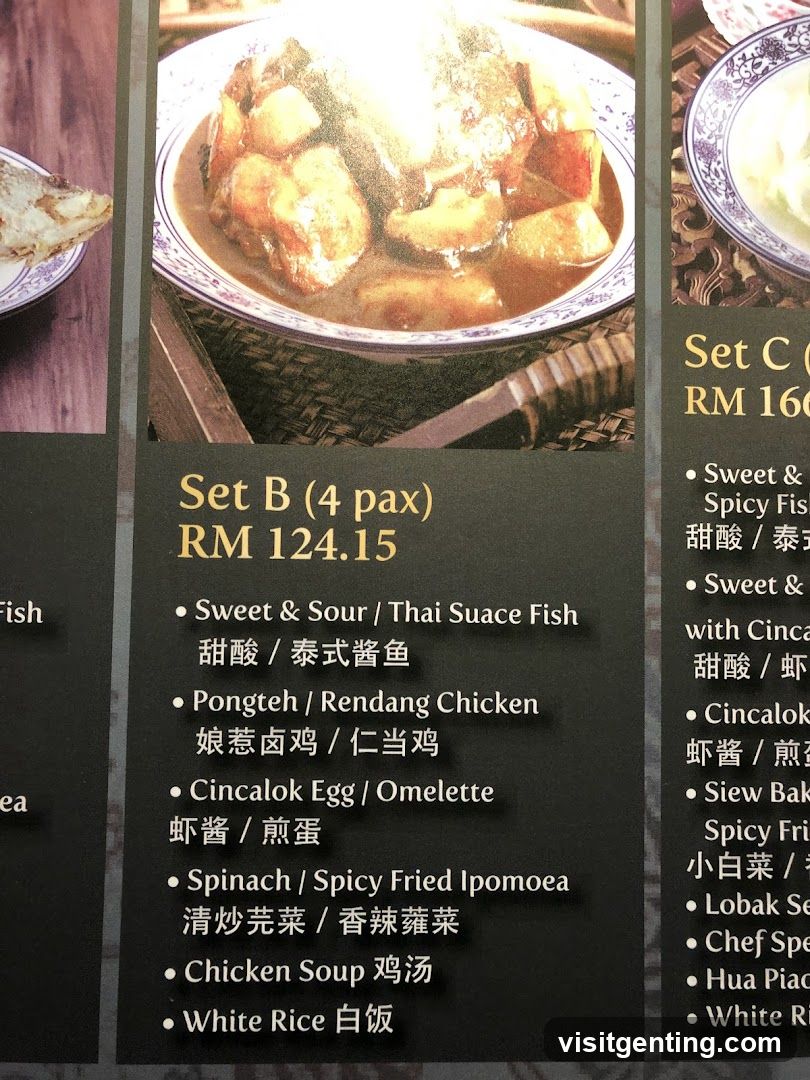 Set B Menu Item