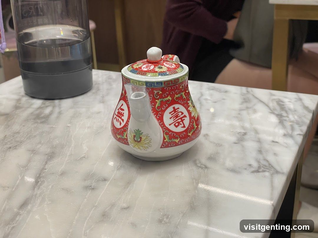 Teapot on marble table