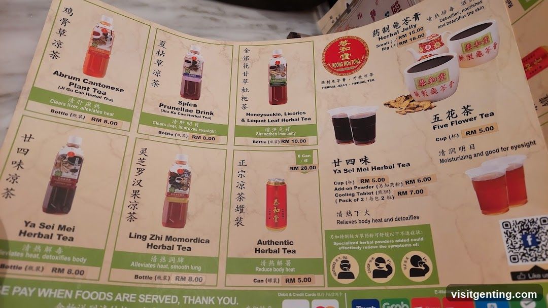 Herbal Tea Menu