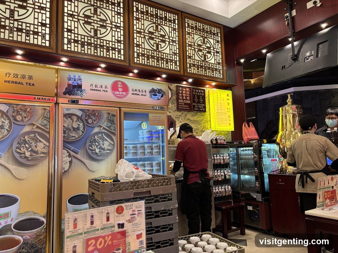 Interior of a herbal tea and jelly shop