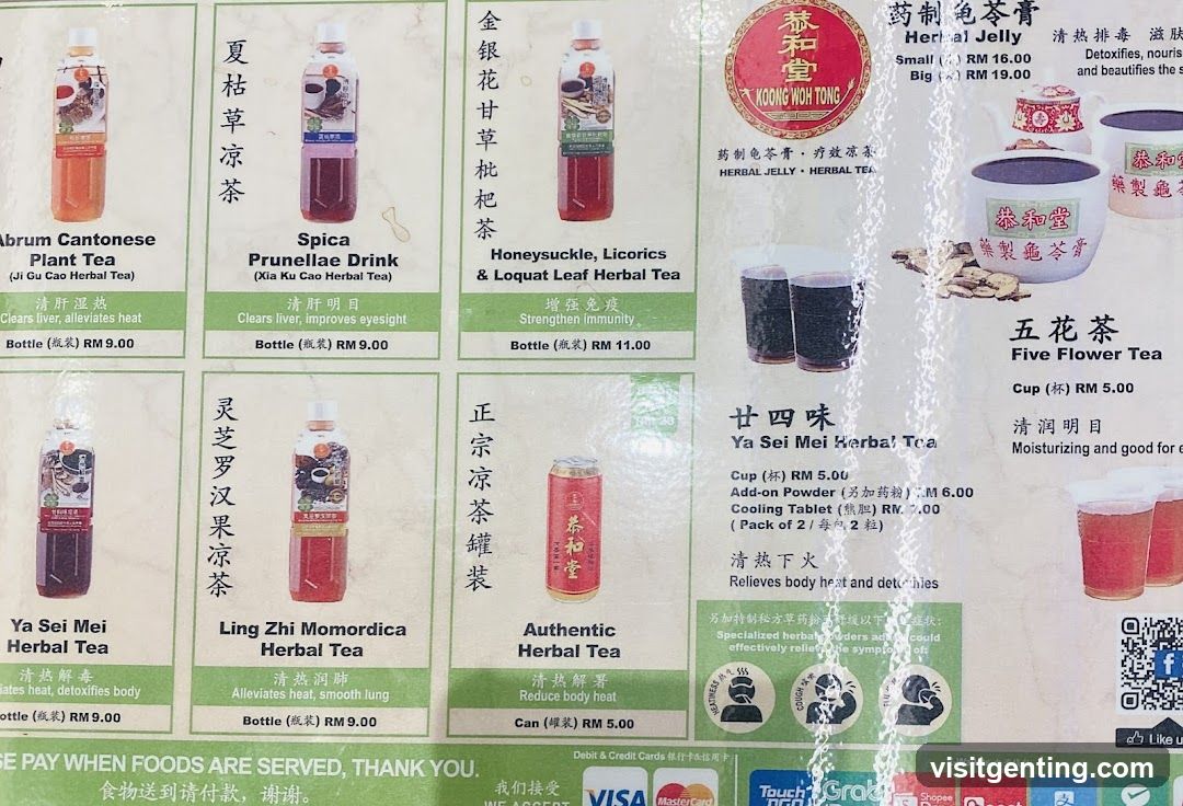 Herbal Tea Menu