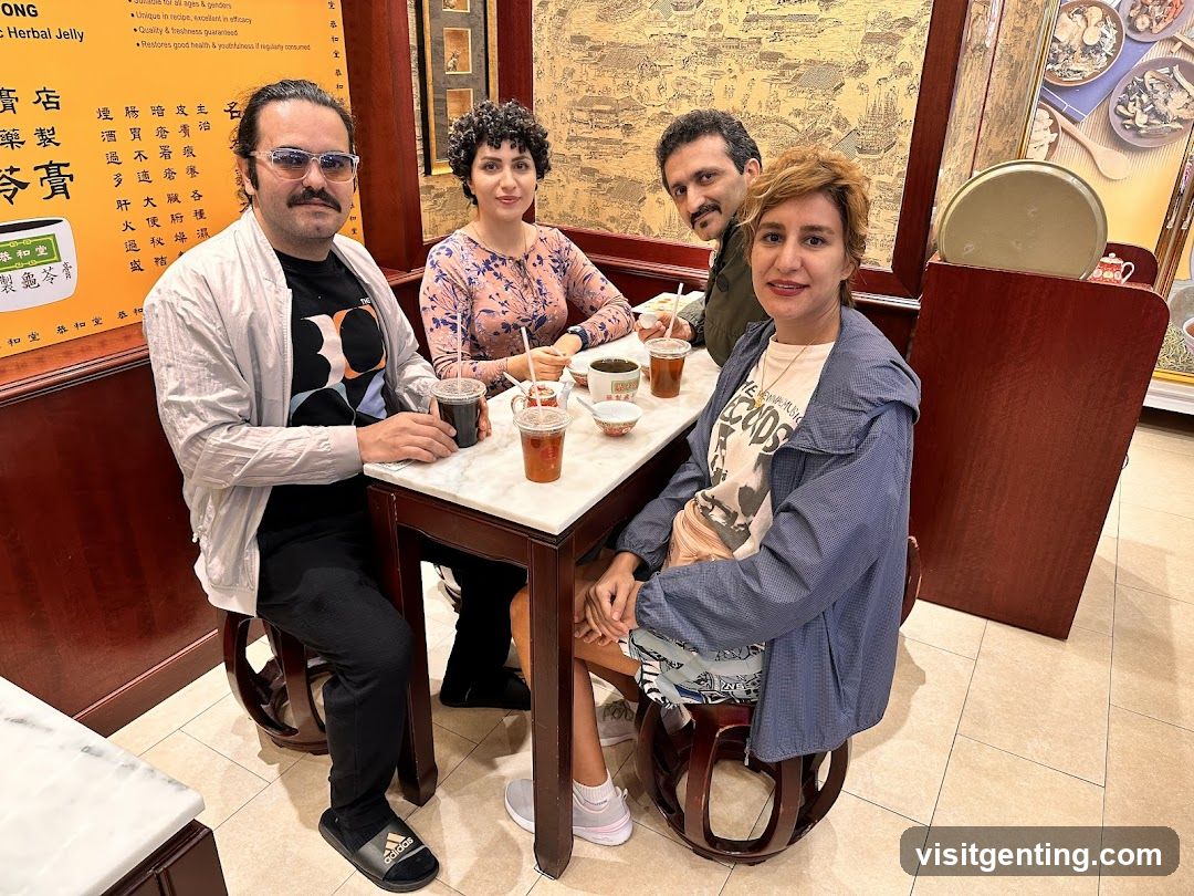 Group photo inside a restaurant