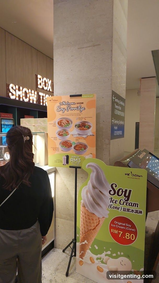 Interior food court area with promotional signage