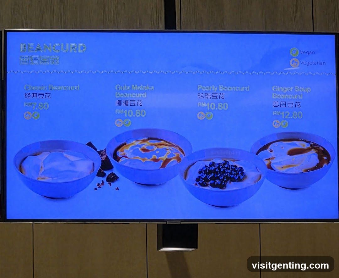 Beancurd Menu Display