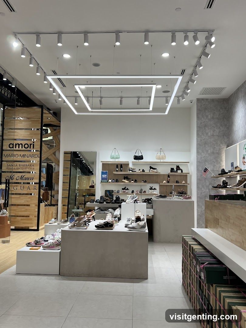 Interior of shoe store