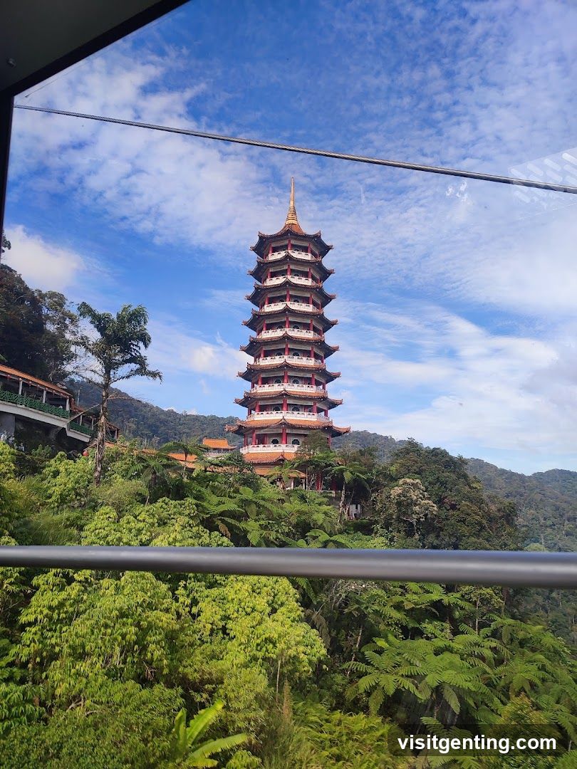 Tropical Mountain View with Pagoda