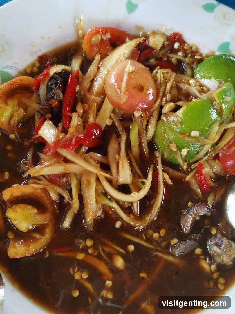 Close-up of Thai-style salad