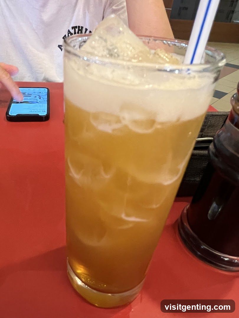 Tableside Beverage with Ice and Straw