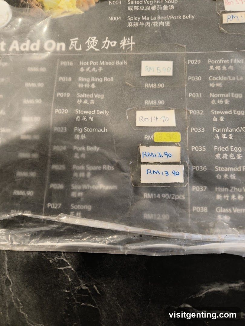 Add On Menu