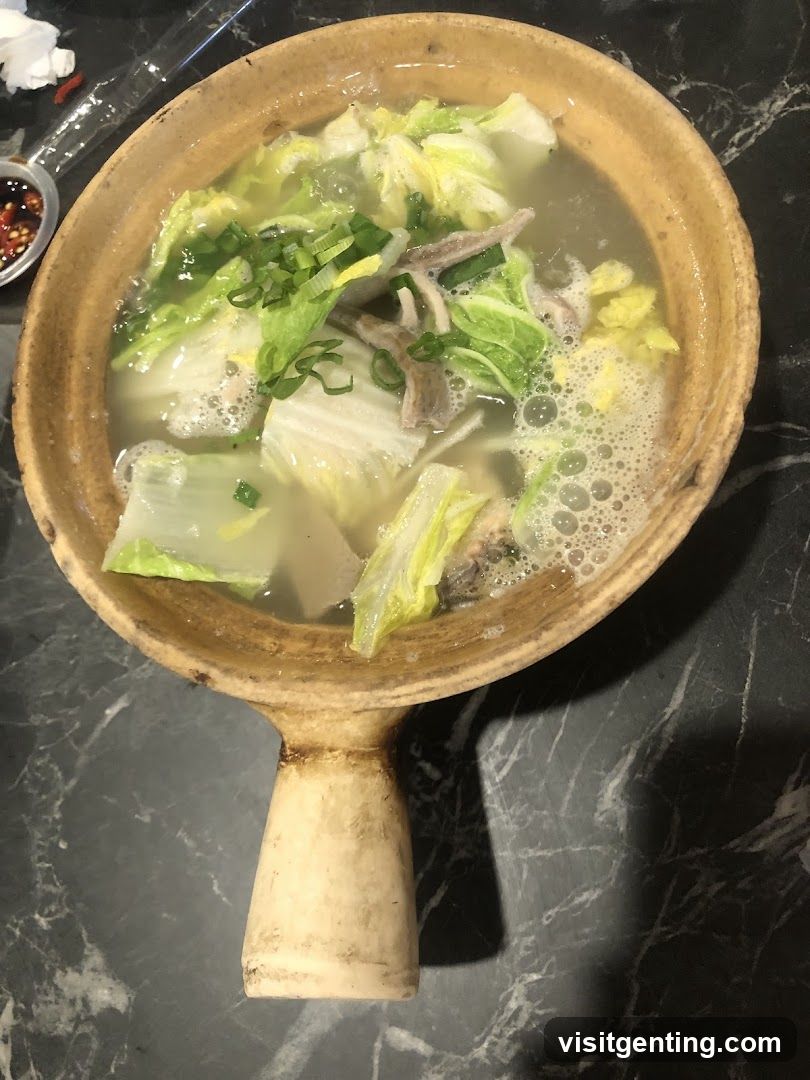 Soup in clay pot