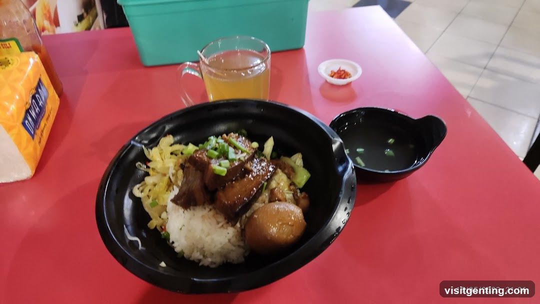 Food on red table
