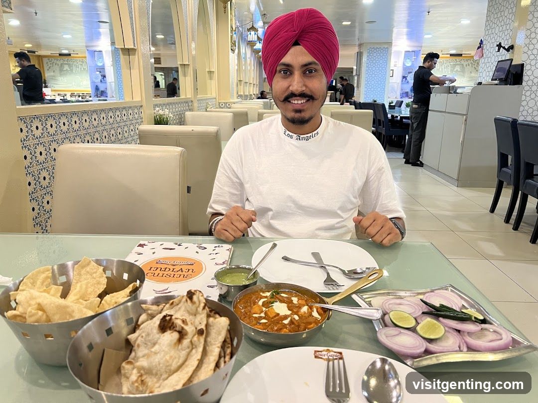 Dining in Indian restaurant interior