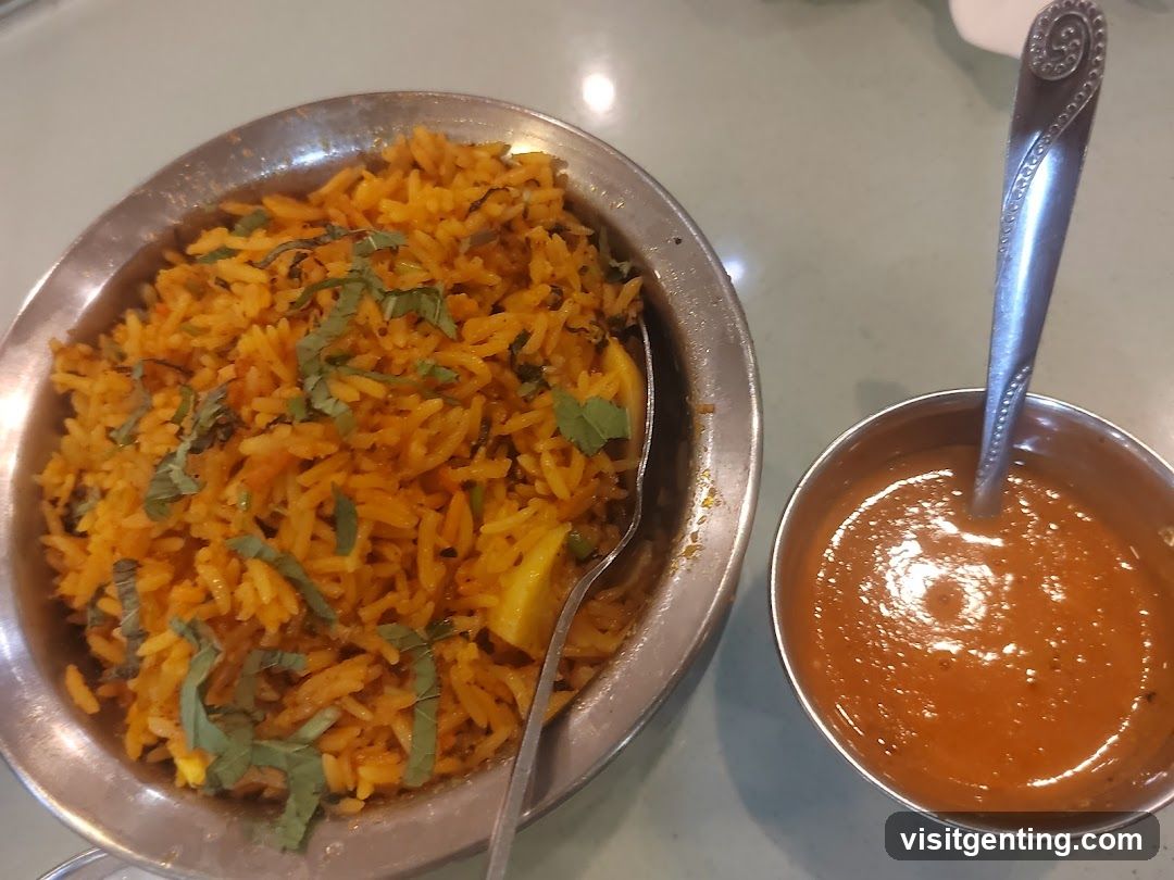 Food served in metal bowls