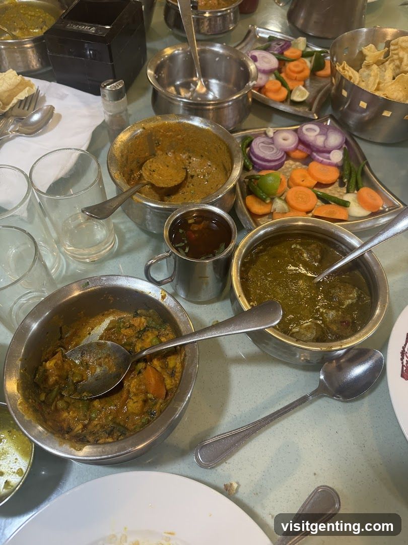 Restaurant Table with Indian Cuisine