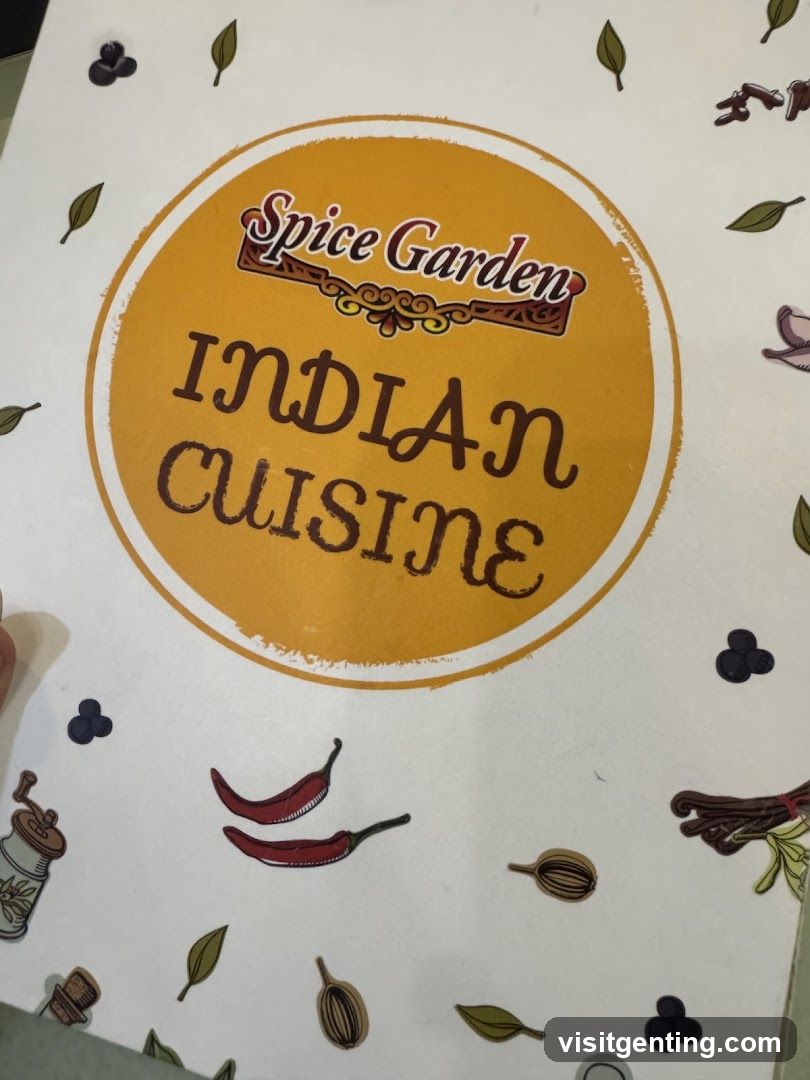 Spice Garden Indian Cuisine Menu Cover