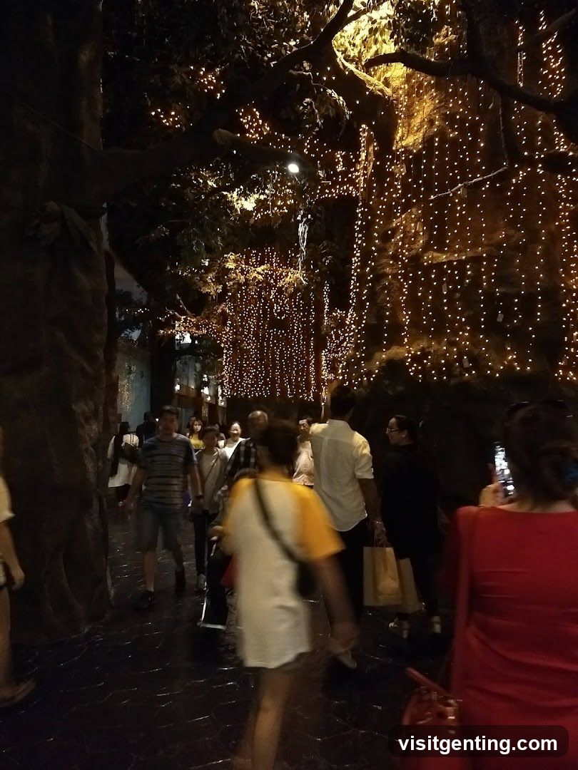 Nighttime illuminated walkway