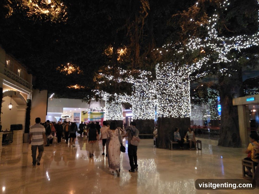 Indoor festive shopping area